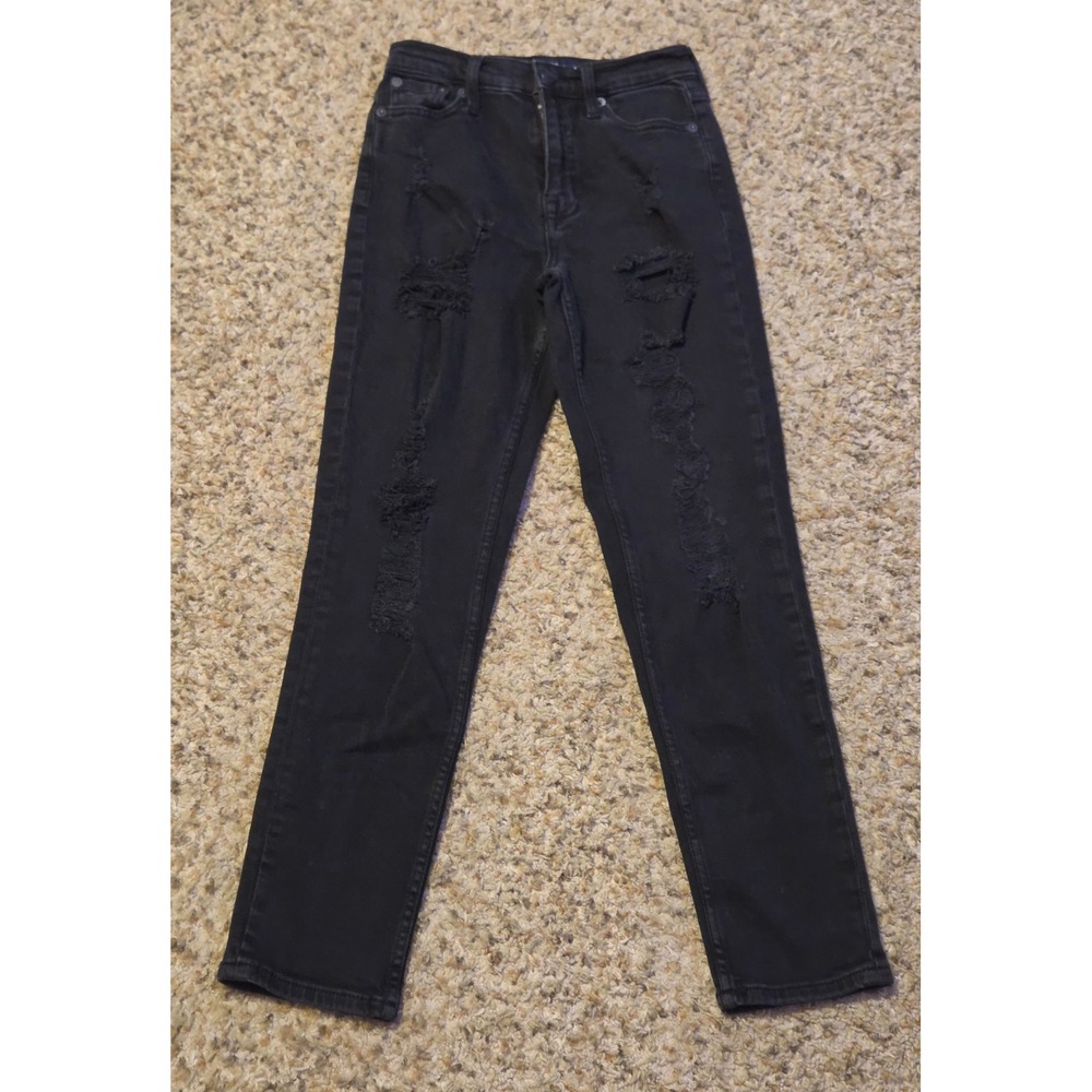 Aeropostale Distressed Mom Jeans Women's Size 00R‎ Black